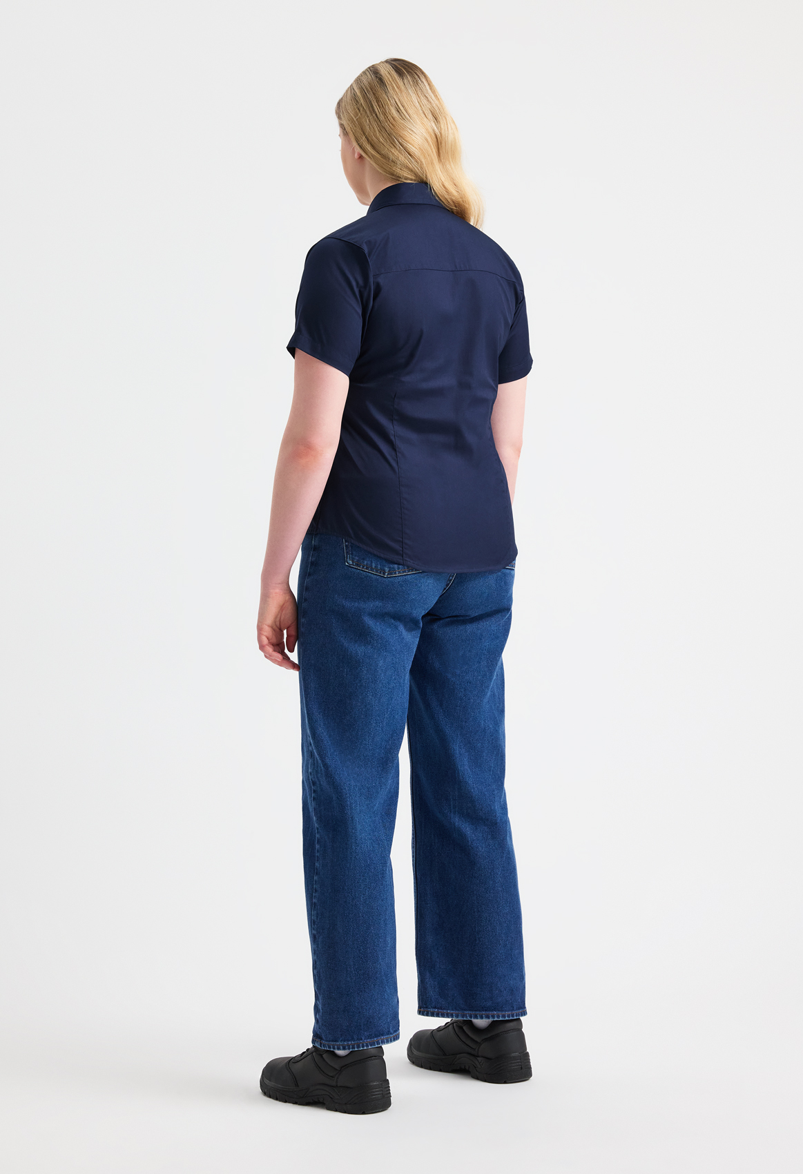 Ladies Pinpoint Oxford Half Sleeve Shirt